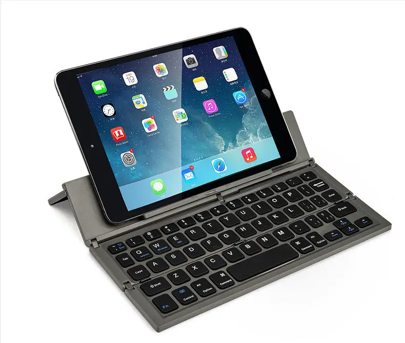 BWBL versandfertig Werksaluminiumlegierung dreifach faltbare Mini-Bluetooth-Tastatur für Mini-Handy-Tablet-iPad-Verwendung