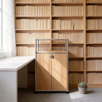 Coffre de rangement moderne connectable en acier inoxydable pour studio, chambre et salle à manger – Mini unité de rangement pour vêtements et bijoux