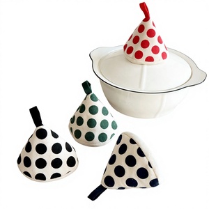 Dot Triangle Insulated Cotton Dishwasher Safe Oven Mitts with Triangular <b>Pot</b> Handle <b>Small</b> Tools Pan <b>Lid</b> <b>Pot</b> Cover - Product Image 1