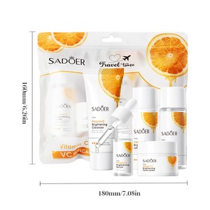 Ensemble de soins du visage SADOER, 5 <span class=keywords><strong>produits</strong></span>, soins du visage à la vitamine C biologique, ensemble de soins du visage éclaircissant et blanchissant pour femmes - Product Image 5
