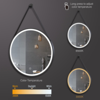 Miroir de salle de bain intelligent rond CE Miroir de courtoisie LED à écran tactile avec fonction de maquillage pour les applications hôtelières