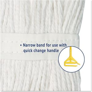 Cabezal de mopa húmeda de microfibra Boardwalk BWK2020CEA # Juego de 20 Toallas de Algodón con Borde Cortado y Cesta de Plástico Rectangular Blanca - Product Image 1