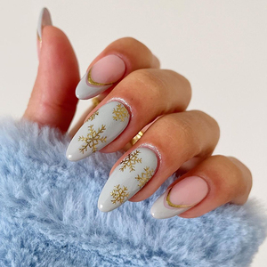 Fake <strong>Nails</strong> Pressure Glue Almond Glossy <strong>Black</strong> Star Gold Glitter Artificial Fingernails Handmade Full Cover <strong>False</strong> <strong>Nails</strong> for Women - Product Image 6