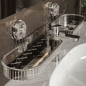 Simple Style Suction Cup Faucet Holder Oval Wall Mounted Storage Rack For Bathroom Sink Toilet No Drilling Required - Product Image 1