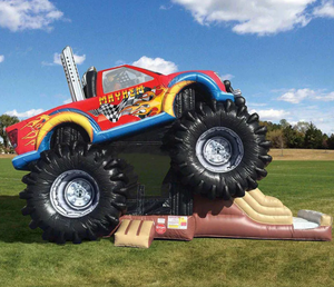 <span class=keywords><strong>Maison</strong></span> de rebond combo de camion monstre gonflable de haute qualité avec toboggan sec château gonflable combo videur pour les affaires de fête - Product Image 3