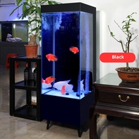 Aquarium en verre sur pied de luxe pour salon, 146 cm de haut, aquarium moderne pour bureau avec filtre sec-humide ultra-silencieux