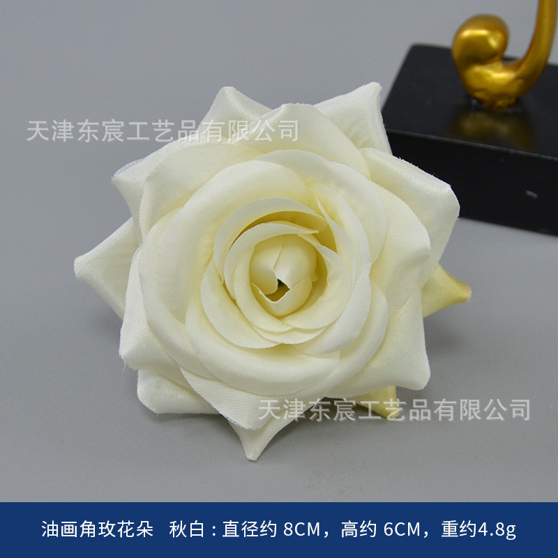 Oil painting corner rose flowers Autumn white