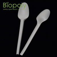 Ensemble de couverts jetables en plastique PLA, sans BPA, de petite taille, pour les voyages, vaisselle jetable de qualité alimentaire