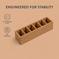 Support de Bouteilles d'Huiles Essentielles en Bois Massif avec Logo Personnalisé, Présentoir en Bois Multi-emplacements pour Flacons compte-gouttes, Base de Rangement pour Arômes