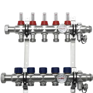 Brass Collectors Manifold Flow Meter underfloor heating system Manifolds