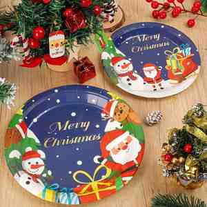 Platos de Papel Desechables de 9 Pulgadas, Estilo Moderno, CMYK, Navidad, Invierno, Vajilla para Fiestas y Decoraciones Navideñas, Venta al por Mayor - Product Image 1