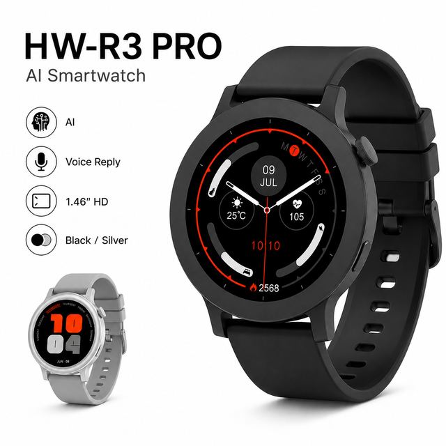New HW-R3 PRO Smart Watch 13.5USD AI Assistant 1.46 Inch HD Screen IP67 Waterproof 300mah Battery Smartwatch for Wholesale
