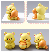 3D DIY Jardín de hadas casa de muñecas decoración animales miel oso miniatura Kawaii pequeño mediano resina figuritas a granel chico juguetes regalos