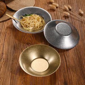 จานพาสต้าสแตนเลสสตีลวินเทจ ทรงลึก กลม สีพื้น สไตล์อินดัสเทรียล จานอาหารตะวันตก สำหรับโรงแรม งานเลี้ยงกาแฟ ชา - Product Image 2