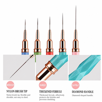 Ensemble de pinceaux à ongles en nylon ultra-fin personnalisés de qualité supérieure, manche en acrylique, 5 pièces, ensemble de stylos à dessin pour la création de nail art, pour la manucure