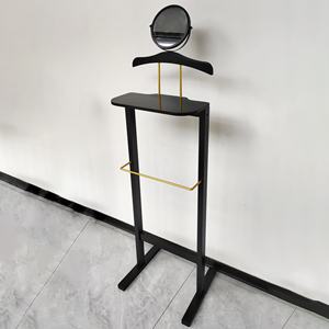 Nouvelle garde-robe en bois costume valet support vêtements <span class=keywords><strong>pantalon</strong></span> bar support grossiste hôtel bambou bois support cintre pour costume avec miroir - Product Image 4