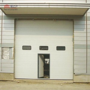 Porte sectionnelle industrielle en alliage d'aluminium, fabrication directe d'usine, certifiée CE, résistance au feu 4h, porte électrique robuste à ouverture par le haut - Product Image 2
