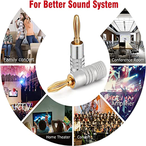 DAJIANG OEM personalizado 24K oro doble tornillo bloqueo Altavoz Conector Banana enchufes conector Jack de <span class=keywords><strong>Audio</strong></span> para cable de altavoz - Product Image 5