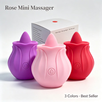 Vibrador de Lengua de Silicona Impermeable con Forma de Rosa para Mujeres, Estimulador de Clítoris y Pezones, 10 Frecuencias, Diseño Silencioso