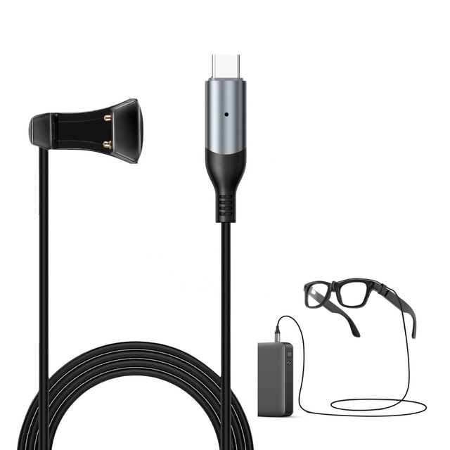 Portable USB C Charging Cable Compatible with RayBan Meta Smart Glasses Wayfarer/Skyler/Headliner for Power Bank/Type-C Phones
