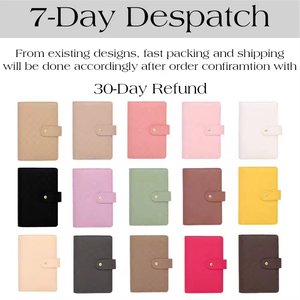 Best Seller 15 Colored A6 Quilted Pebble Grain Leather Budget <strong>Binder</strong> with 6 Gold Rings As <strong>Cash</strong> <strong>Stuffing</strong> <strong>Binder</strong> Wallets - Product Image 3