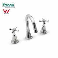 Frascio Chrome Pont Montage Robinet Eau Chaude Froide Salle De Bains Évier Robinets Trois Trous Bassin Robinet pour Salle De Bains En Laiton Évier Robinet Robinet