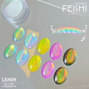 Unicom ผงทำเล็บโครเมี่ยมสีขาวโฮโลแกรม, ผงทำเล็บโครเมียมสีรุ้ง - Product Image 5