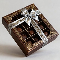 Caja de postres de cartón personalizable de 9 rejillas con materiales reciclados para embalaje de chocolate