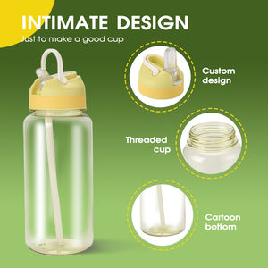 Botella de agua deportiva vibrante de color degradado 38oz con tapa abatible y pajita, con piezas de repuesto incluidas - Product Image 3