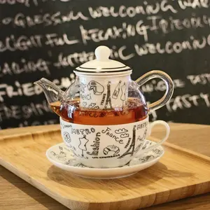 手工陶瓷/玻璃茶壶和茶杯一人一杯咖啡陶瓷茶壶