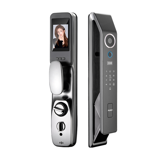 For Q27 Smart WiFi Door Lock with 3D Face Recognition & Video Intercom Cloud Storage Compatible with Tuya Smart App Wood Door