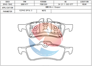 สำหรับแผ่นเซรามิกทนต่อการสึกหรอ รับประกัน 1 ปี 34211503077 34216761288 D940-7842 D1060-7842 DB1501 สำหรับมินิ - Product Image 2