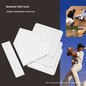 Beyzbol Softbol Ev Plakası 5 Parçalı <span class=keywords><strong>Set</strong></span> Taban Pedleri Atıcı Plakası Taban Matı Saha Ekipmanı Kauçuk Su Geçirmez Taban Çantası BA-091 - Product Image 4