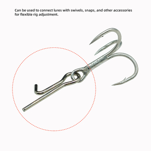 Connecteur d'hameçon triple en acier inoxydable |   Épingle de fixation DIY pour la modification de leurres, accessoires de pêche - Product Image 3