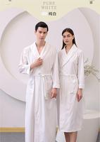 Pyjama d'été pour couple Boîte cadeau Peignoir Section mince Waffle Loose Comfortable Solid Color Robe