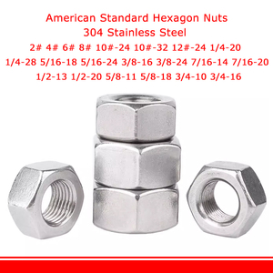 Hình lục giác Nut 4 #-40 6 #-32 8 #-32 10 #-24 12 #-24 1/4-20 ~ 3/4-16 304 thép không gỉ Hex Nut American chủ đề phù hợp cho ốc vít bu lông - Product Image 2