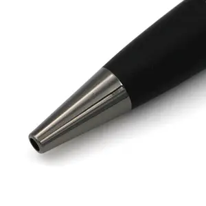 Caneta de presente de metal premium, caneta de borracha preta sem tinta com logotipo de gravação