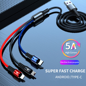 สายชาร์จเร็วไนลอนถักแบบ3-in-1ปรับแต่งได้สำหรับ Samsung สายชาร์จข้อมูลสำหรับ iPhone - Product Image 6