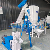 Ligne de production d'aliments pour animaux, unité de 1 tonne par heure, machine à granulés d'aliments pour vaches, moutons, volailles, poulets, à vendre