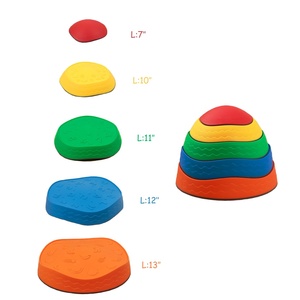 Pierres d'équilibre pour enfants, 5 pièces, pierres antidérapantes, blocs d'équilibre, <span class=keywords><strong>parcours</strong></span> d'obstacles, jouets sensoriels pour l'intérieur et l'<span class=keywords><strong>extérieur</strong></span> - Product Image 3