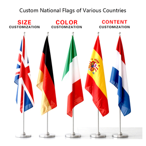 Drapeau national palestinien miniature à sublimation avec mât en plastique pour la vente en gros - Product Image 6