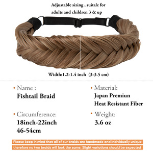 Perruque tressée à la main pour femme, double trame, en cheveux naturels, résistante à la chaleur, style européen-américain, pour le marché transfrontalier - Product Image 2