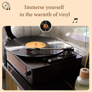 Tocadiscos de Vinilo Portátil Retro Vintage de Madera con Altavoz <span class=keywords><strong>Hi</strong></span>-<span class=keywords><strong>Fi</strong></span> Integrado, Bluetooth 5.0+ Tipo-C, Reproductor de LP - Product Image 3
