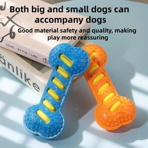 Pet Accessories Dog Product Top Seller New Arrival Rubber Dachshund Bone Shape Squeaky Dog Chew <b>Toy</b> for Aggressive Chewers - Product Image 5