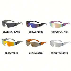 Gafas de Sol Deportivas Pequeñas Sin Montura al por Mayor, Lentes de Espejo Coloridas UV400, Gafas de Sol Punk de Una Sola Pieza para Mujer - Product Image 6