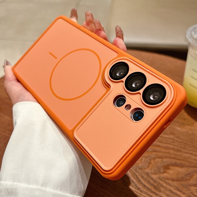 Luxury Matte Magnetic Mobile Phone Cases for Samsung S26 Ultra Plus Wireless Charging With Lens Film Shockproof Protective Cover