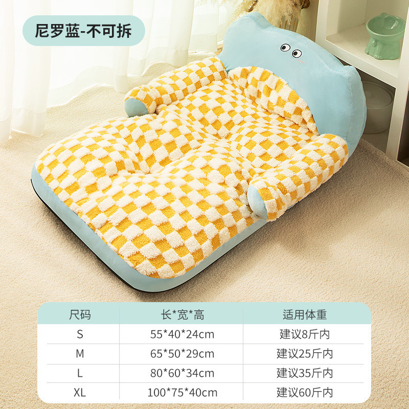 Nile Blue Sofa Bed (Non-removable)