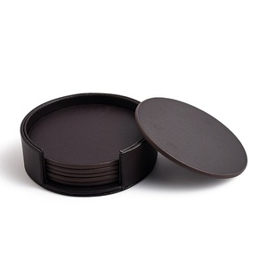 Classical Brass Plated Set of 6PCS Custom Coffee Drink Metal <b>Coaster</b> - Product Image 3