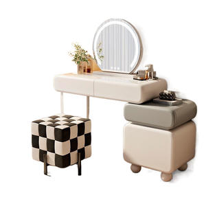 Vanité de maquillage crème moderne haut de gamme Armoire en ardoise <span class=keywords><strong>scandinave</strong></span> simple avec <span class=keywords><strong>coiffeuse</strong></span> intégrée pour chambres d'hôtel - Product Image 5