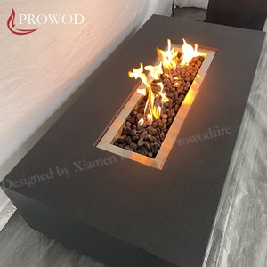 Ensembles de meubles d'<span class=keywords><strong>extérieur</strong></span> <span class=keywords><strong>Table</strong></span> <span class=keywords><strong>basse</strong></span> rectangulaire Cheminée à gaz en béton 65K BTUs Foyers à gaz propane naturel - Product Image 3